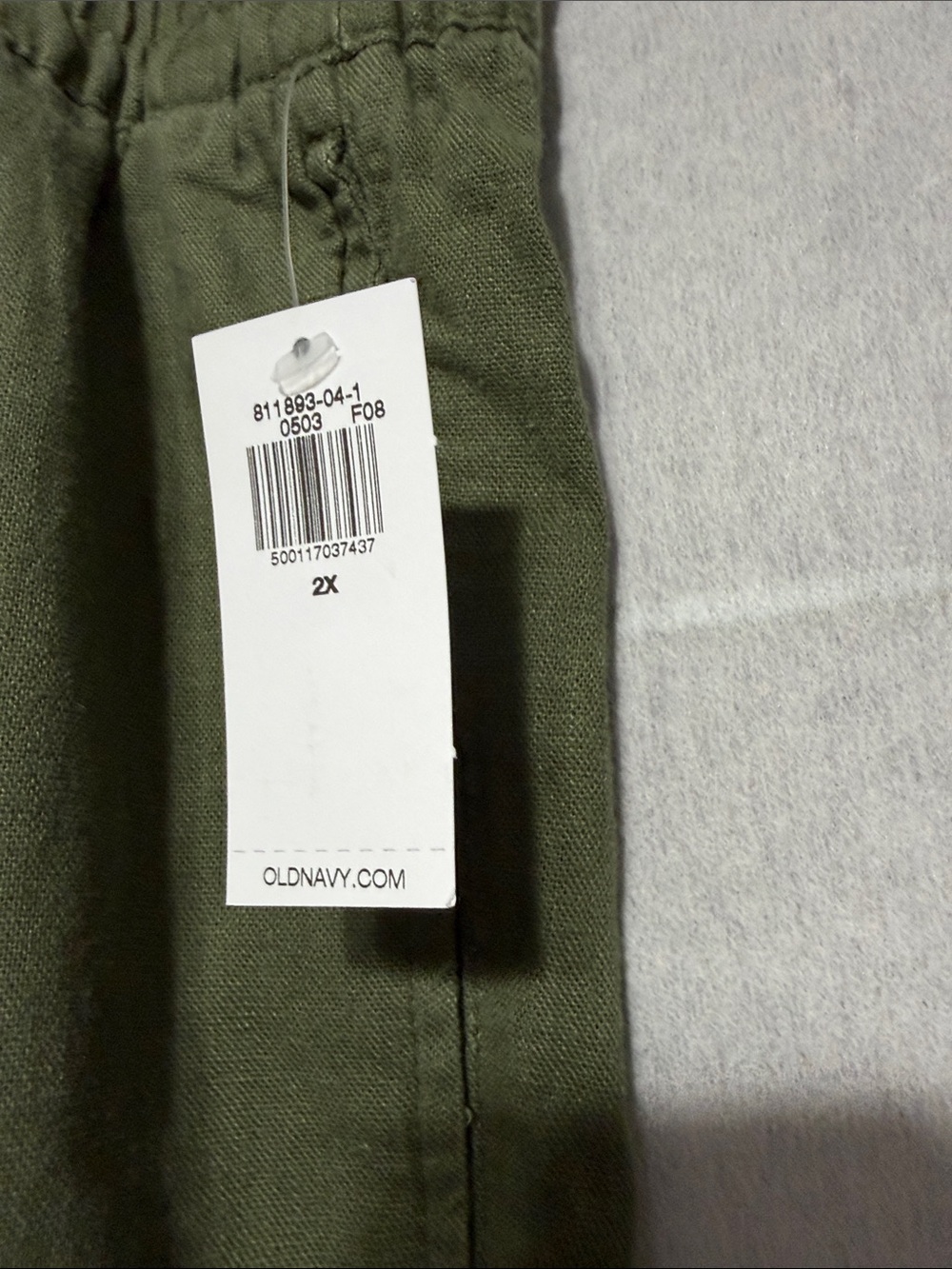 Old Navy Olive Green Linen Blend Pants - Picture 2 of 5